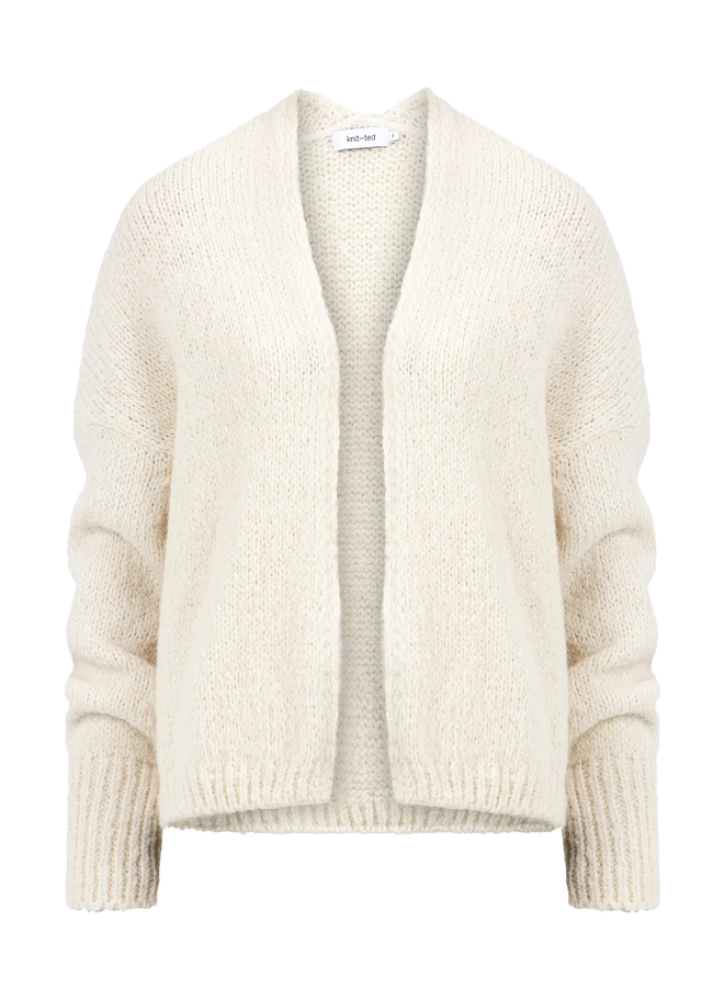 Becky Cardigan Off White Knitted