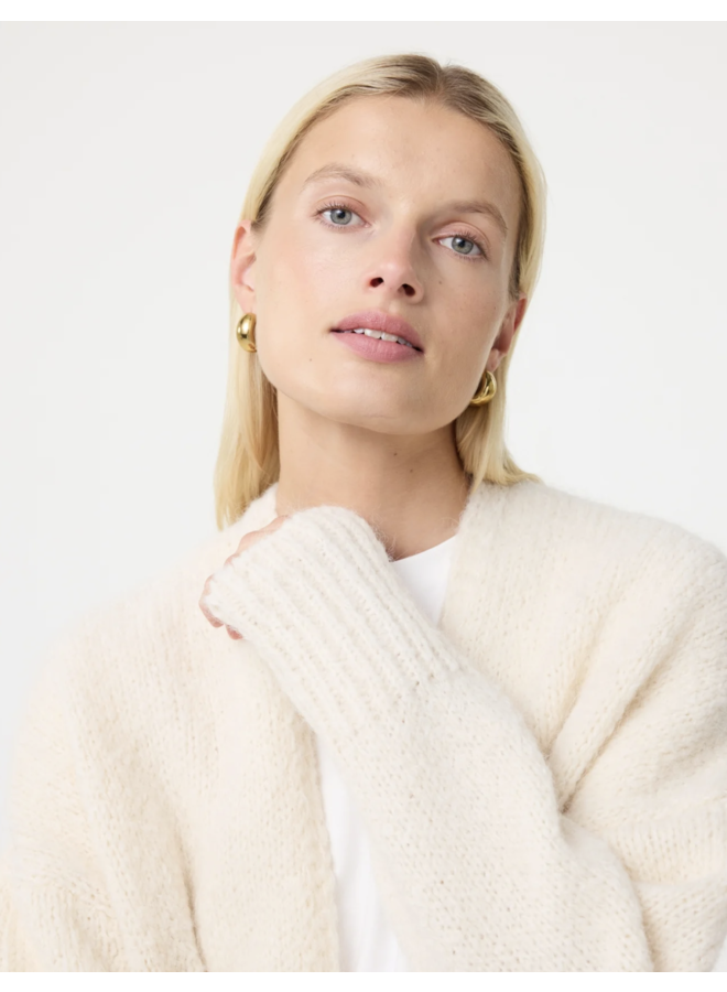 Becky Cardigan Off White Knitted