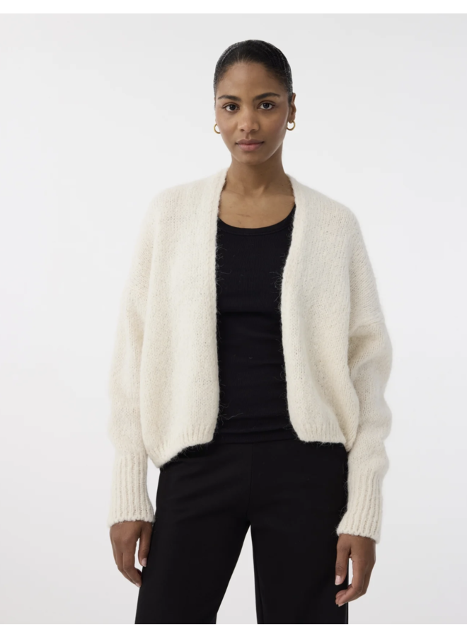 Becky Cardigan Off White Knitted