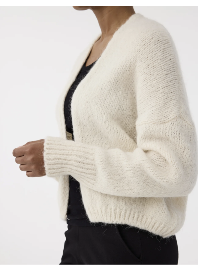 Becky Cardigan Off White Knitted