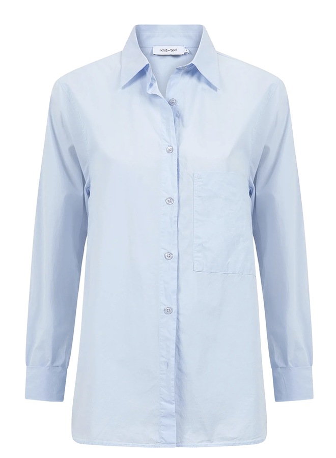 Lies Blouse Oxford Blue Knit-ted