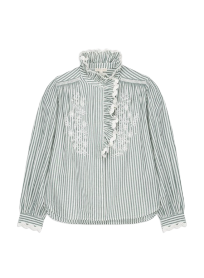 Louise Misha Shirt Cora Almond Stripes