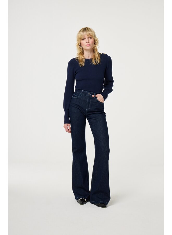 Vic Bootcut Jeans Dark Indigo Fabienne Chapot