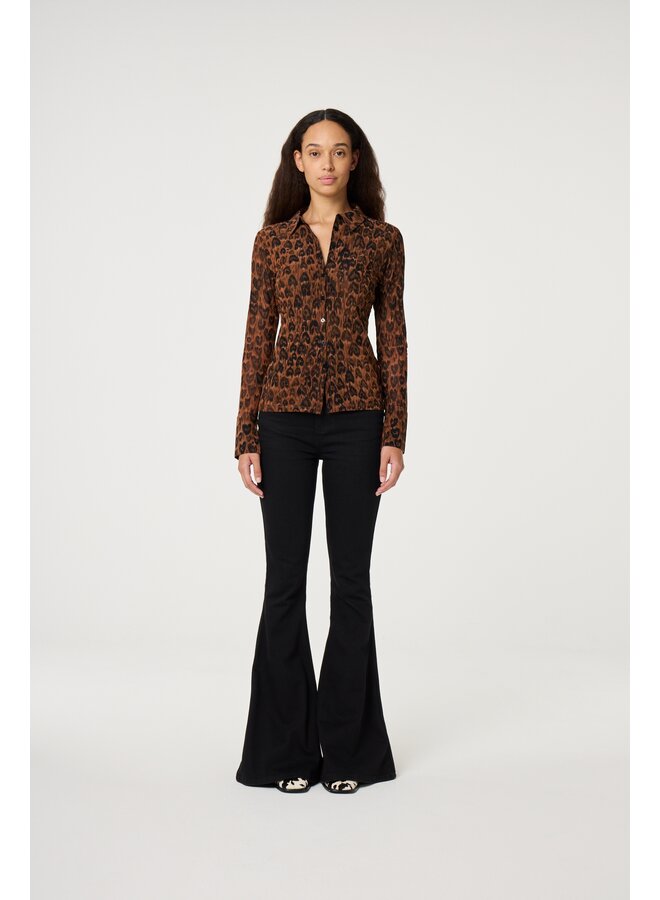 Kevis Blouse Burnt Sugar/Black Fabienne Chapot