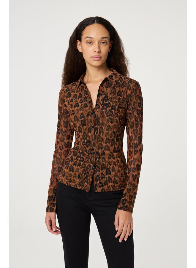 Kevis Blouse Burnt Sugar/Black Fabienne Chapot