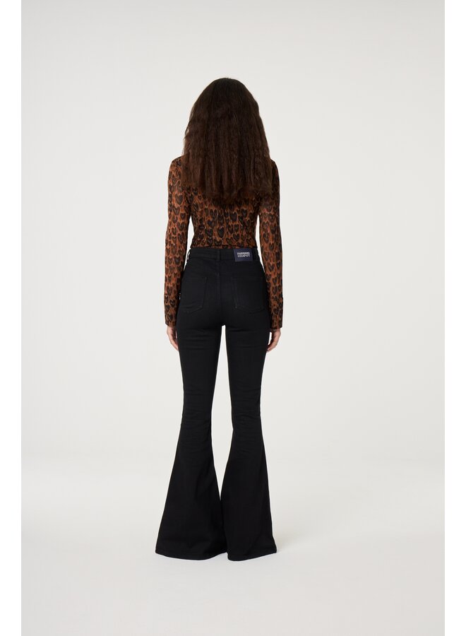 Kevis Blouse Burnt Sugar/Black Fabienne Chapot