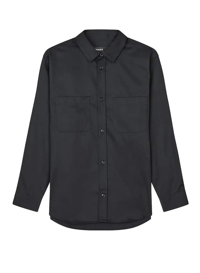 Mads Norgaard  Men Narrow Twill Damon Shirt Asphalt