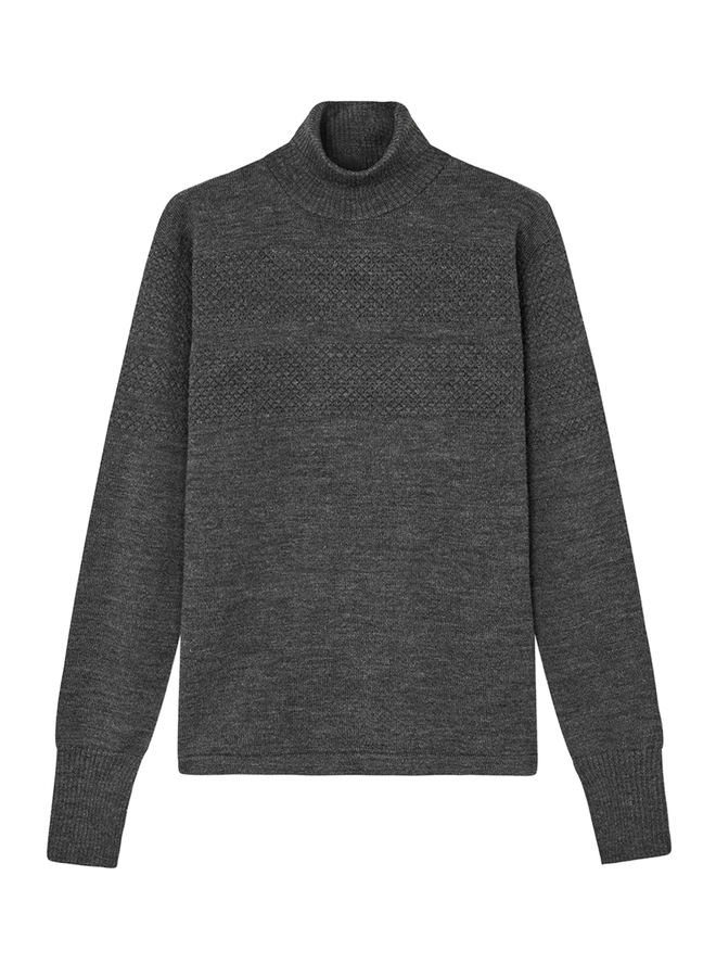 Mads Norgaard  Men Wool Klemens Knit FAV Wool Charcoal Melange