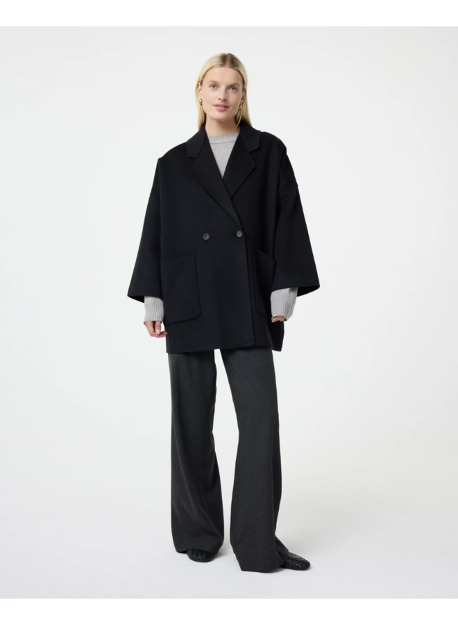 Knit-Ted Cape Coat Black