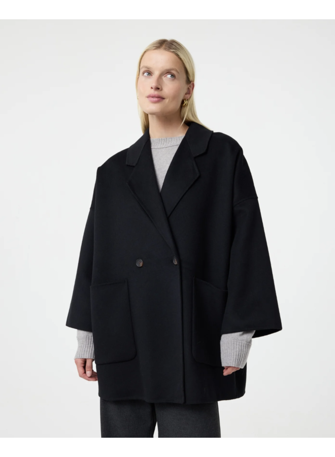 Knit-Ted Cape Coat Black