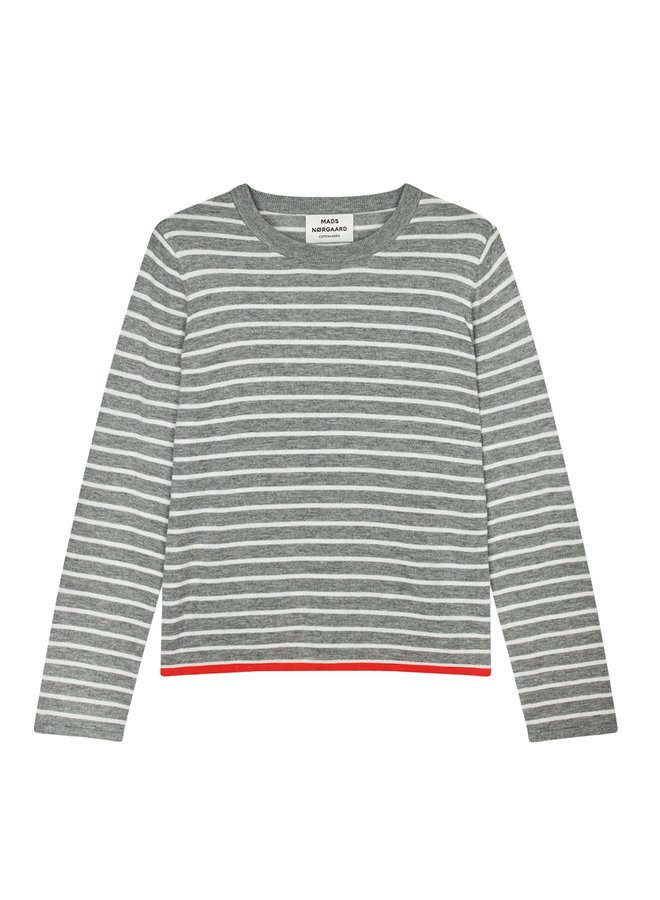Mads Norgaard Fine Merino Ivy Knit Grey Melange/ Vanilla Ice