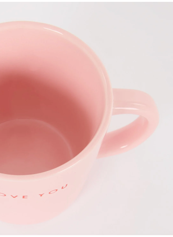 Ceramic cappuccino cup LOVE YOU pink 250ml Vondels