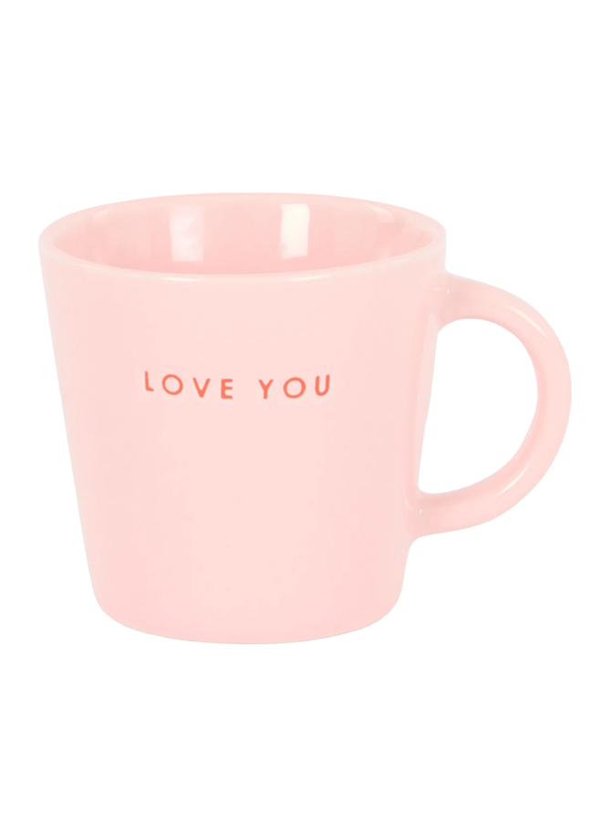 Ceramic cappuccino cup LOVE YOU pink 250ml Vondels