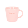 Ceramic cappuccino cup LOVE YOU pink 250ml Vondels