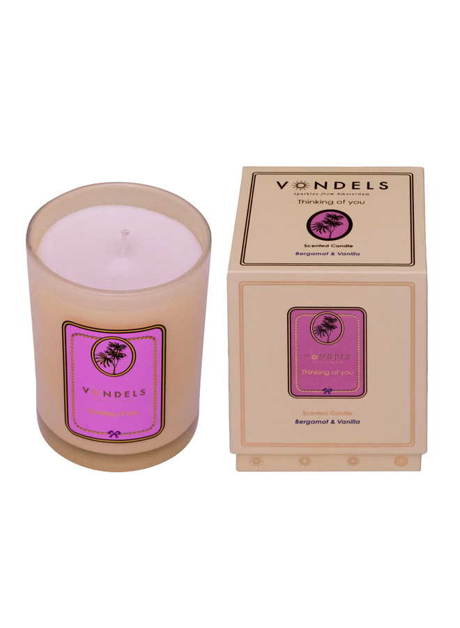 Scented candle Thinking of You yellow 250 gr Vondels