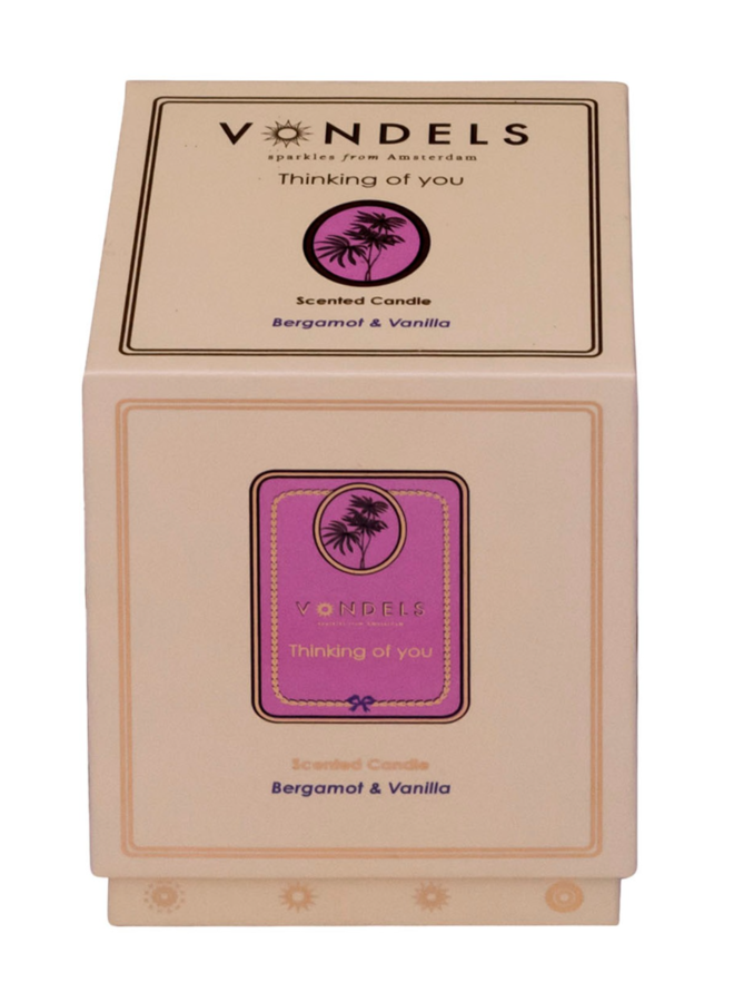 Scented candle Thinking of You yellow 250 gr Vondels