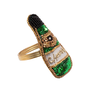 Napkin ring champagne bottle green H7cm Vondels