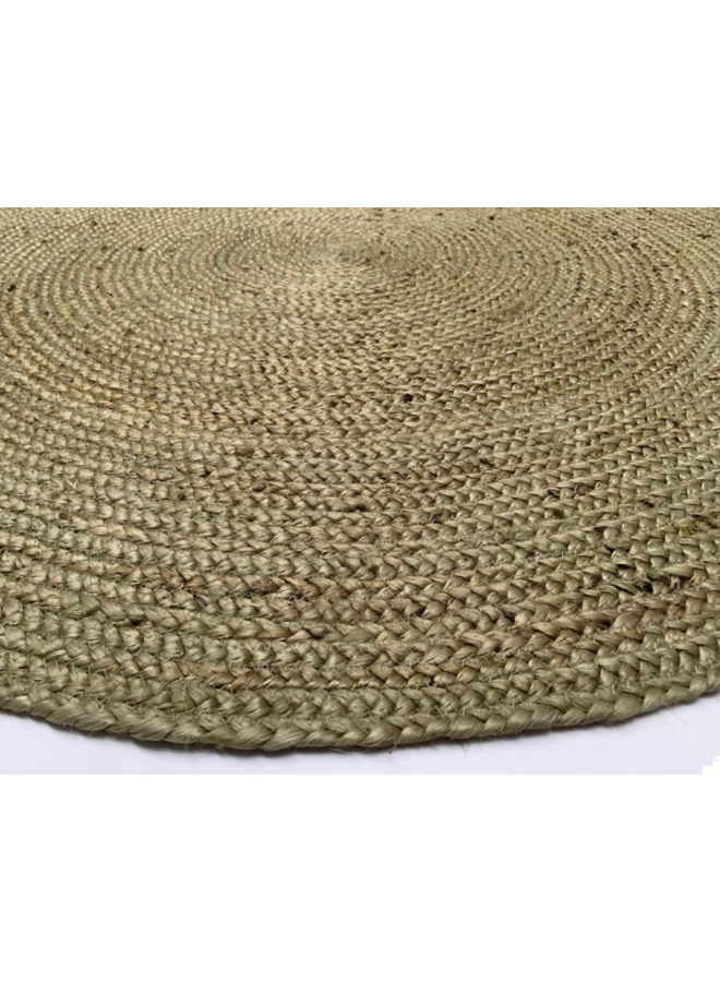 Jute vloerkleed olijfgroen  120 cm