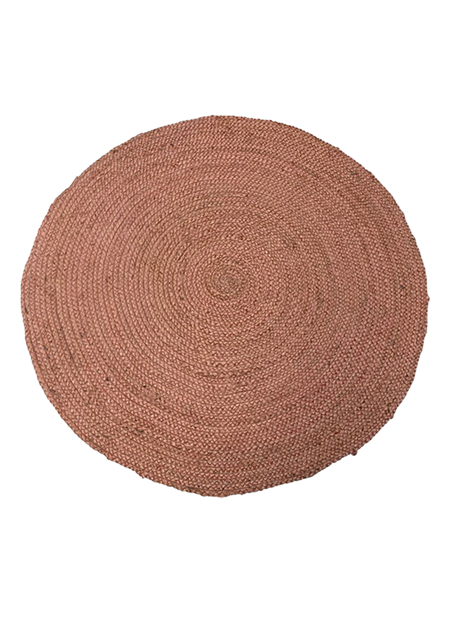 Vloerkleed gevlochten jute peach roze ø120cm