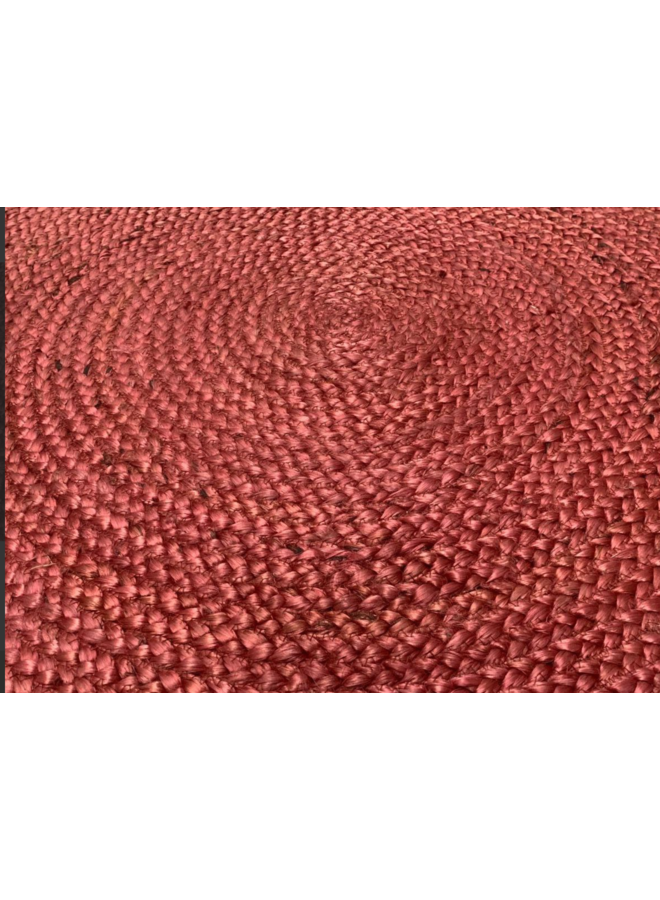 Vloerkleed Jute gevlochten rond ø 120cm Marsala