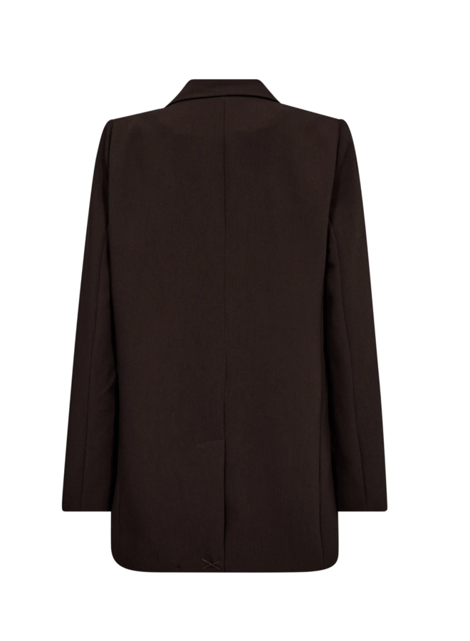 Co'Couture  Single Oversize Blazer Dark Brown