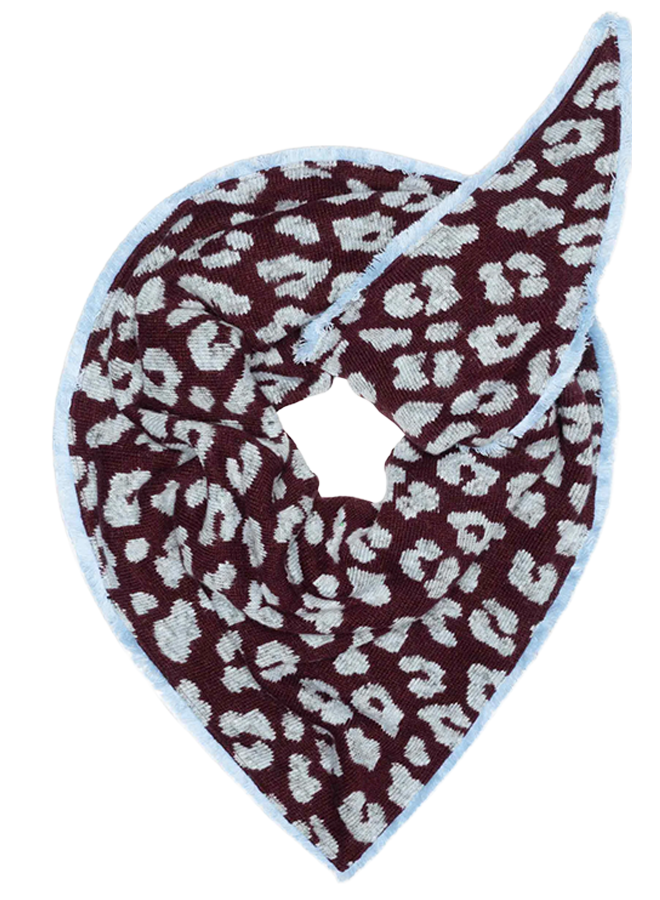 SHAWL Leopard Plum Pom Amsterdam