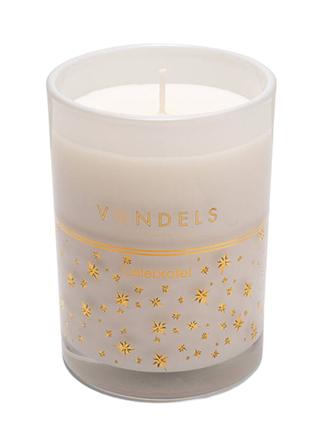 Scented candle Celebrate white 250 gr Vondels