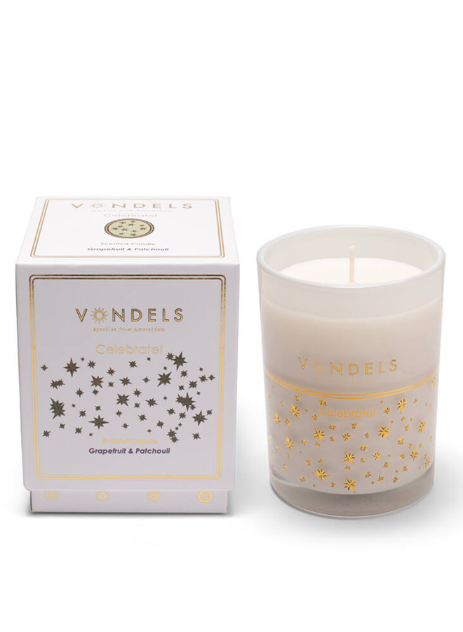 Scented candle Celebrate white 250 gr Vondels