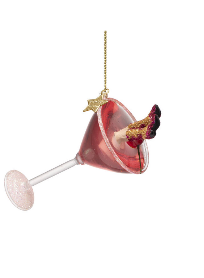 Ornament glass cosmopolitan w/cowboy boots H13cm  - Vondels