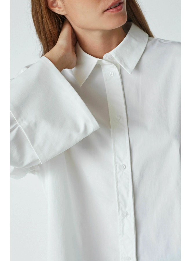 HinaCC Wide Cuff Shirt White Co'Couture