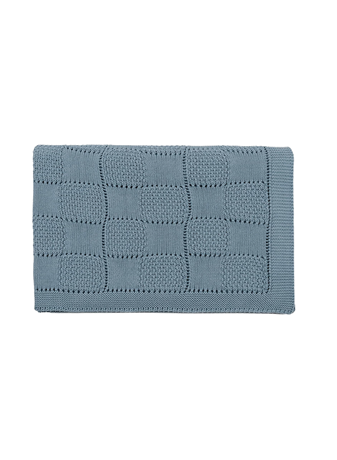 Blue baby blanket openwork blue Micu Micu