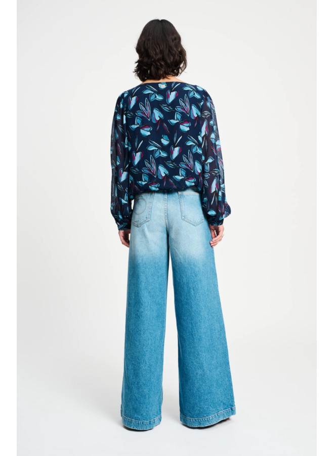 Pom Amsterdam JEANS Baggy Wide Leg MID BLUE