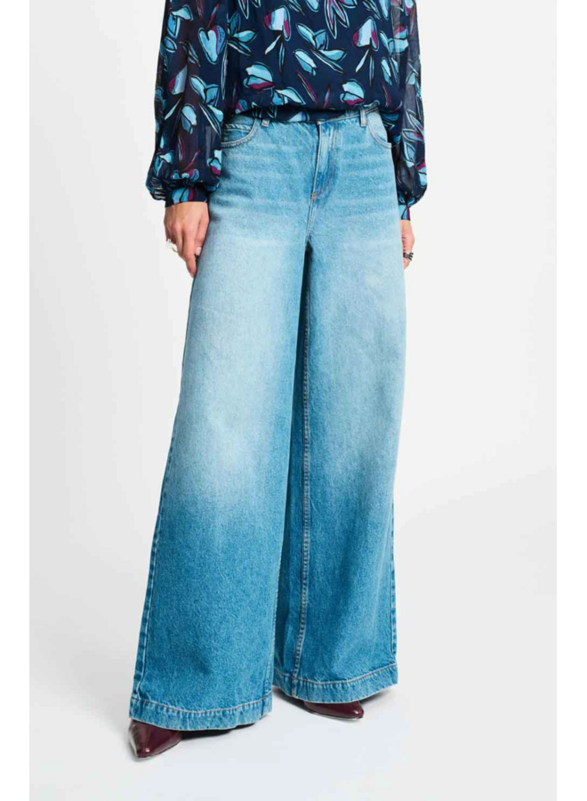 Pom Amsterdam JEANS Baggy Wide Leg MID BLUE