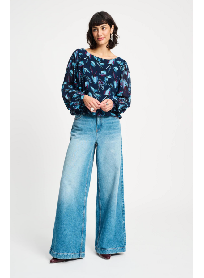 Pom Amsterdam JEANS Baggy Wide Leg MID BLUE