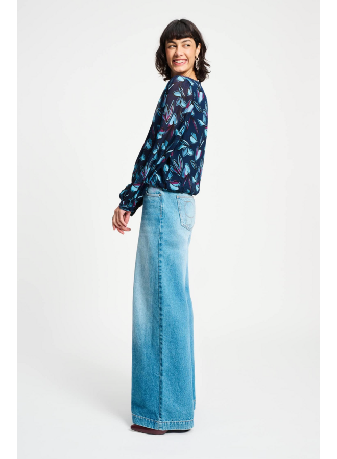 Pom Amsterdam JEANS Baggy Wide Leg MID BLUE