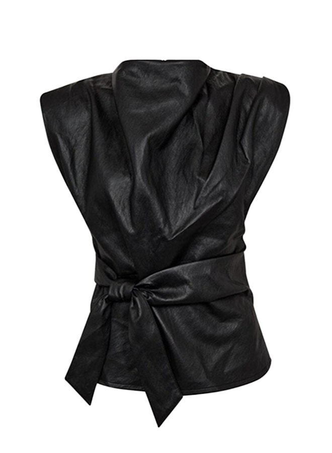 Co'Couture GittCC Pleat Top Black