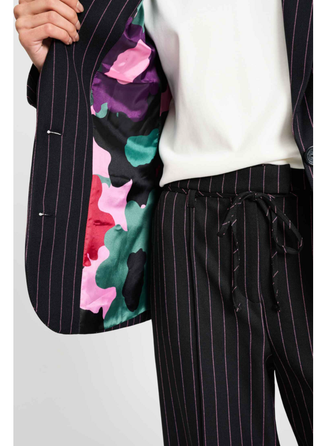 BLAZER Noir Striped Pom Amsterdam