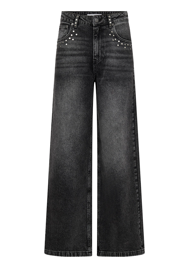 Co'Couture VickyCC Stud Wide LL Jeans Black