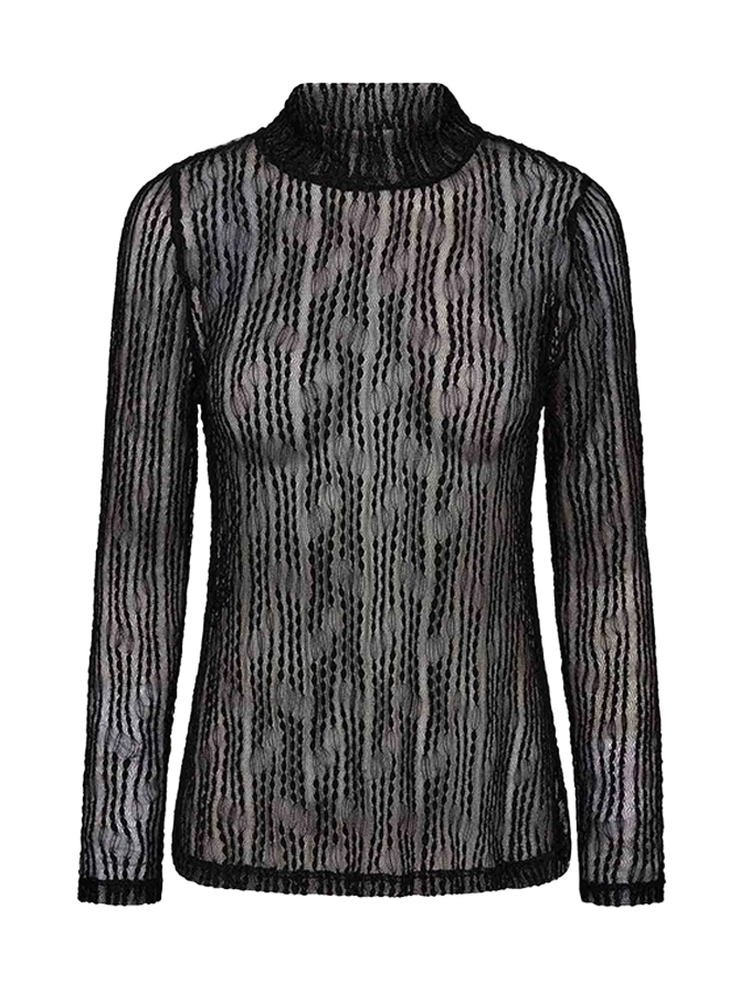 BarbCC Turtleneck Blouse Black Co'Couture