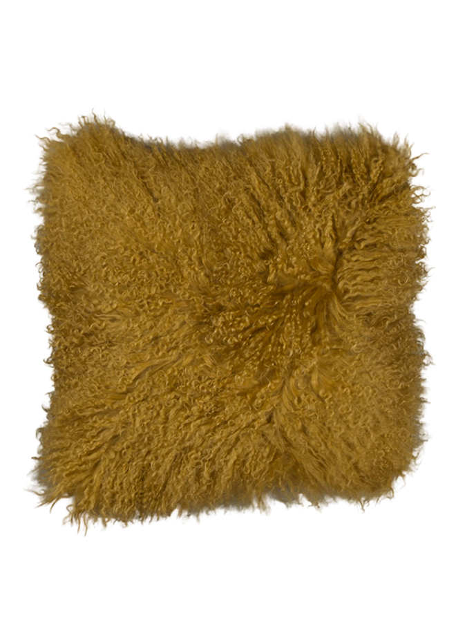 Tibet kussen okergeel 45 x 45 cm.