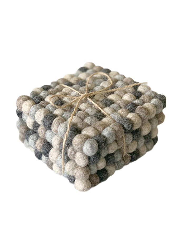 Coaster set 4 grijs Beyoona