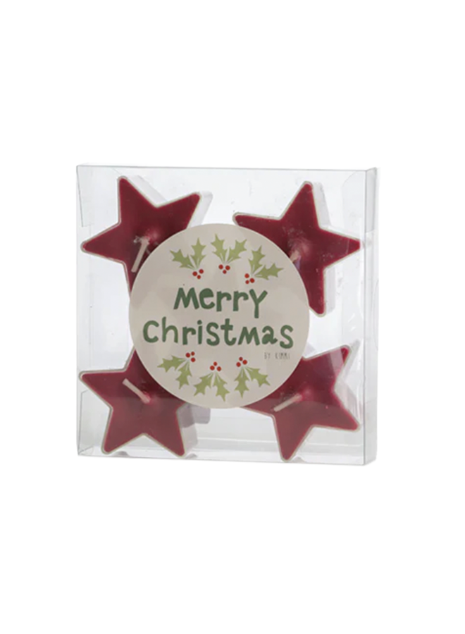 T lights star box 5 wine red