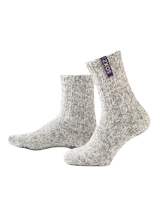 SOX3831 Originals, antislip, medium, grijze wol, imperial purple
