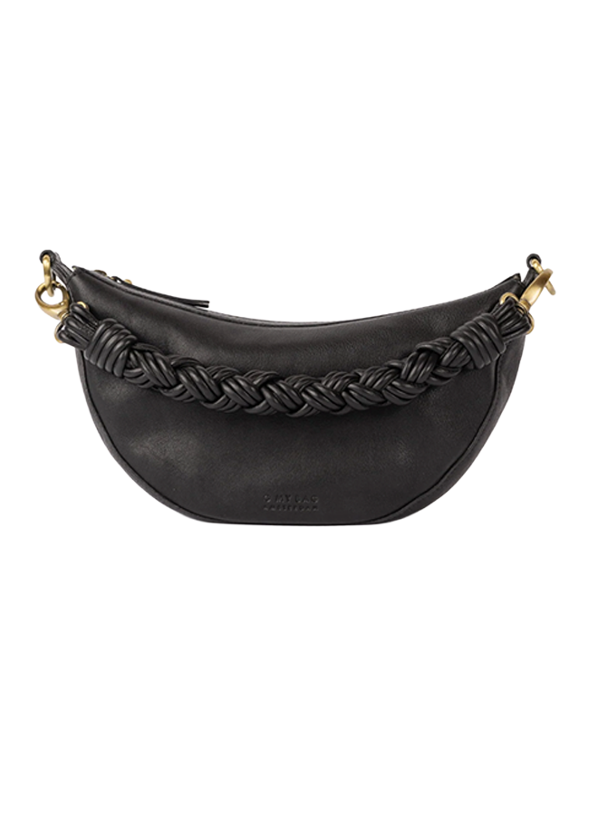 O My Bag Leo Twisted Handle Black Soft Grain
