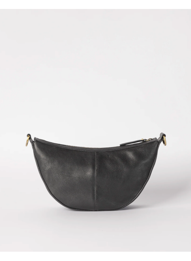 O My Bag Leo Twisted Handle Black Soft Grain