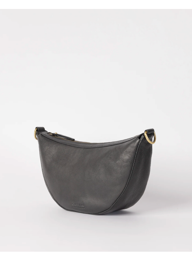 O My Bag Leo Twisted Handle Black Soft Grain