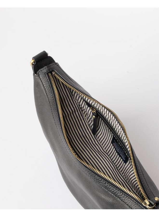 O My Bag Leo Twisted Handle Black Soft Grain