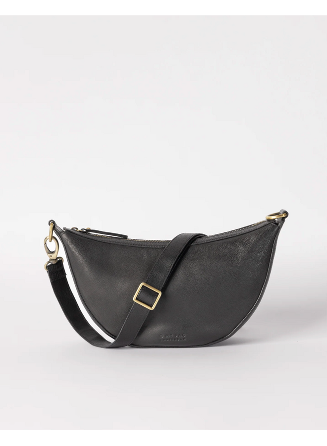 O My Bag Leo Twisted Handle Black Soft Grain