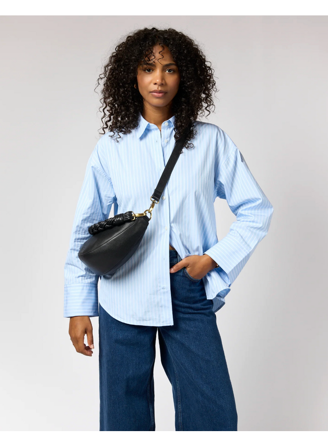 O My Bag Leo Twisted Handle Black Soft Grain