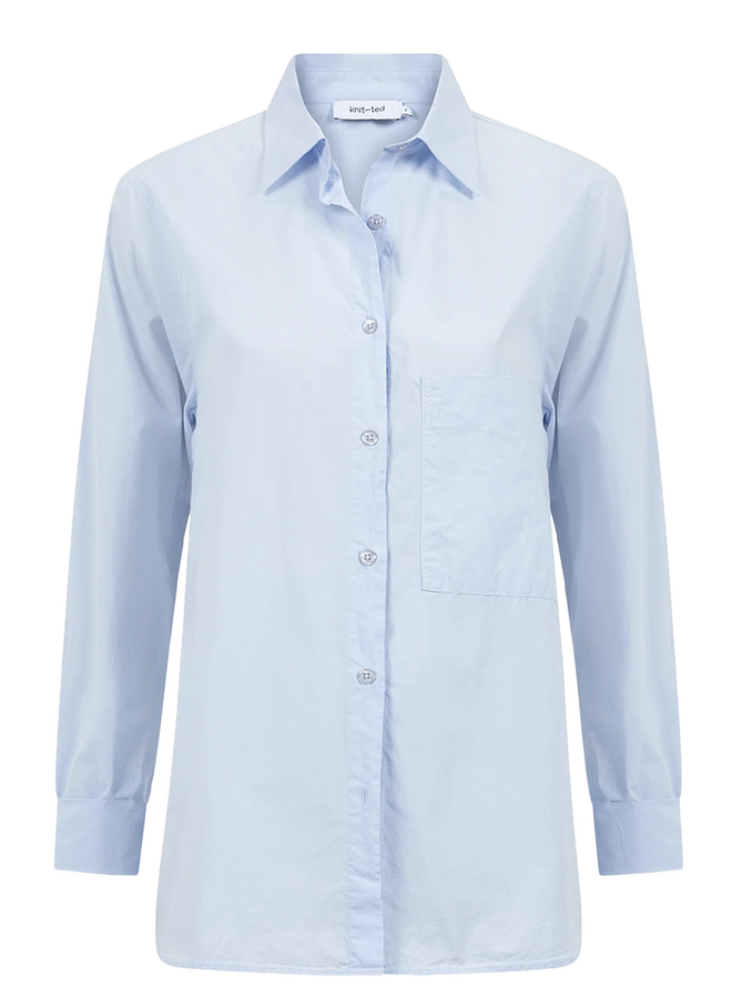 Lies Blouse Oxford Blue Knit-ted